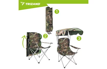 Skladane krzesło wędkarskie z daszkiem – ARMY PANAMA