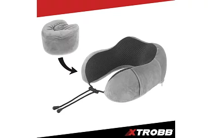 Podróżna poduszka na szyję, do samolotu, samochodu + akcesoria