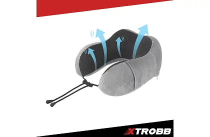 Podróżna poduszka na szyję, do samolotu, samochodu + akcesoria