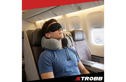 Podróżna poduszka na szyję, do samolotu, samochodu + akcesoria
