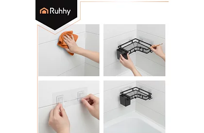 Rogowa półka łazienkowa - zestaw 2 sztuki