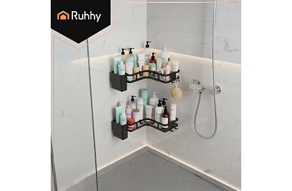 Rogowa półka łazienkowa - zestaw 2 sztuki