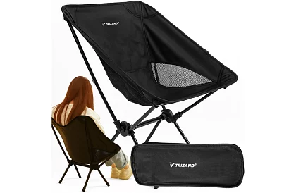 Składane krzesło kempingowe do 120 kg – czarne