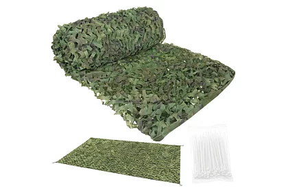 Siatka maskująca wojskowa 4 × 6 metrów + 100 pasków zaciskowych