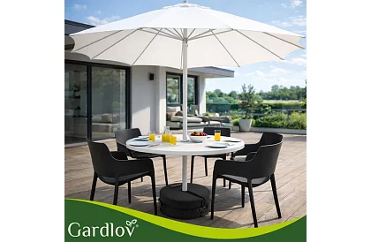 Zestaw obciążników na parasol 48 cm – napełnialne piaskiem do 40 kg