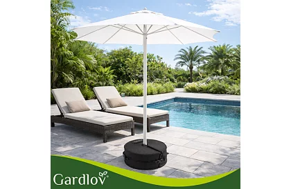 Zestaw obciążników na parasol 48 cm – napełnialne piaskiem do 40 kg