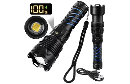 LED ładowalna latarka taktyczna 1500 lm, 5000 mAh