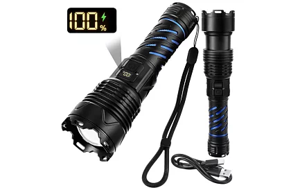 LED ładowalna latarka taktyczna 1500 lm, 5000 mAh