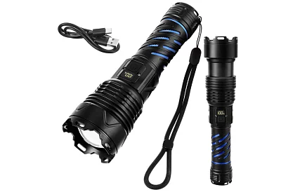 LED ładowalna latarka taktyczna 1500 lm, 5000 mAh