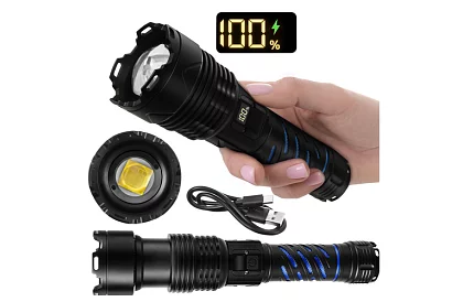 LED ładowalna latarka taktyczna 1500 lm, 5000 mAh