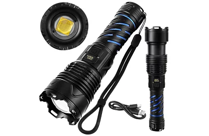 LED ładowalna latarka taktyczna 1500 lm, 5000 mAh