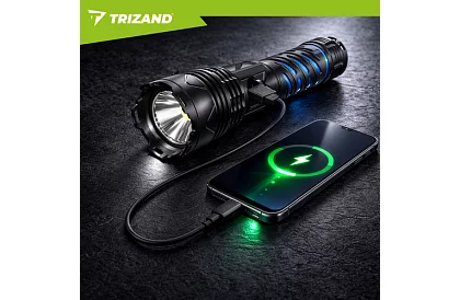 LED ładowalna latarka taktyczna 1500 lm, 5000 mAh