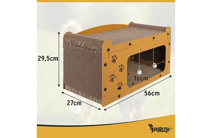 Drapak i buda dla kotów 3 w 1 – 29 × 55 × 29 cm