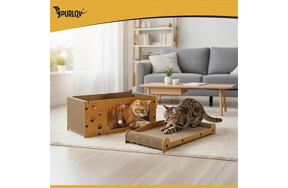 Drapak i buda dla kotów 3 w 1 – 29 × 55 × 29 cm