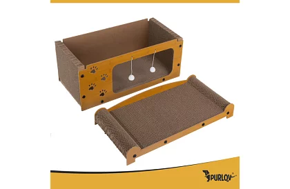 Drapak i buda dla kotów 3 w 1 – 29 × 55 × 29 cm