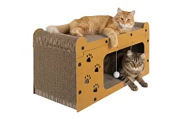 Drapak i buda dla kotów 3 w 1 – 29 × 55 × 29 cm