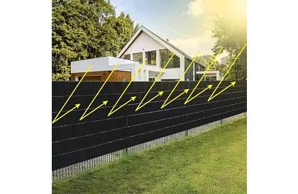 Taśma zaciemniająca na płot czarna – panelowa 450 g/m2 + klipsy