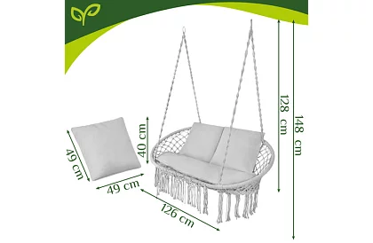 Huśtawka ogrodowa dwuosobowa z poduszką - Stork's Nest