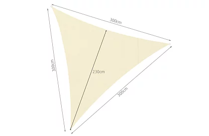 Strefa przeciwsłoneczna trójkąt 3 × 3 × 3 m – beżowa
