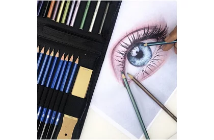 XXL Profesjonalny zestaw do szkicowania – 74 części w etui