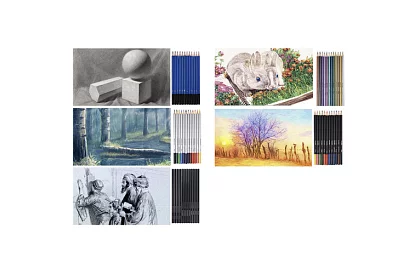 XXL Profesjonalny zestaw do szkicowania – 74 części w etui