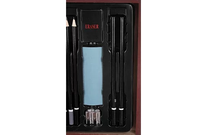 Zestaw do rysowania w drewnianej walizce - 148 elementów