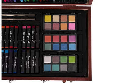 Zestaw do rysowania w drewnianej walizce - 148 elementów