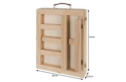 Zestaw artystycznych farb 45 sztuk w drewnianym etui z stojakiem