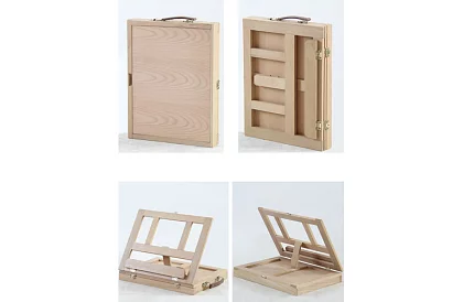 Zestaw artystycznych farb 45 sztuk w drewnianym etui z stojakiem