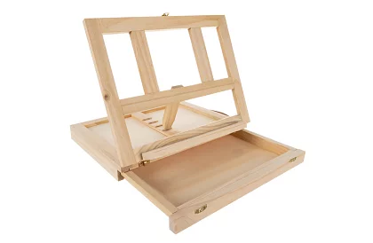 Zestaw artystycznych farb 45 sztuk w drewnianym etui z stojakiem