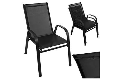 Zewnętrzne metalowe krzesła – 2 sztuki w zestawie