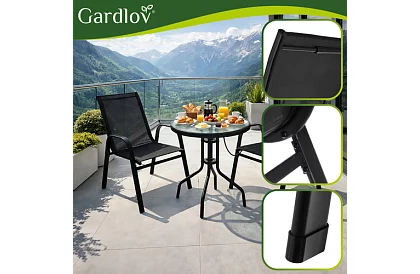 Zewnętrzne metalowe krzesła – 2 sztuki w zestawie