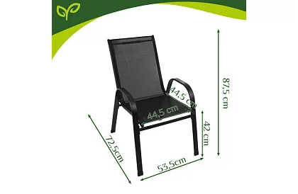 Zewnętrzne metalowe krzesła – 2 sztuki w zestawie