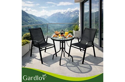 Zewnętrzne metalowe krzesła – 2 sztuki w zestawie