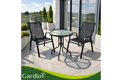 Zewnętrzne metalowe krzesła – 2 sztuki w zestawie