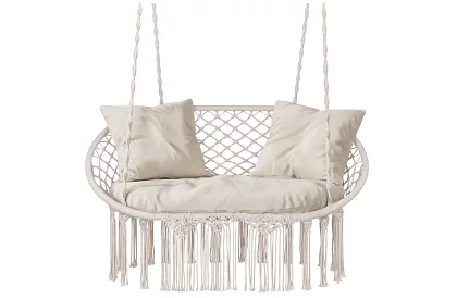 Huśtawka ogrodowa dwuosobowa z poduszkami - do 300 kg