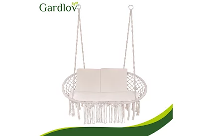 Huśtawka ogrodowa dwuosobowa z poduszkami - do 300 kg