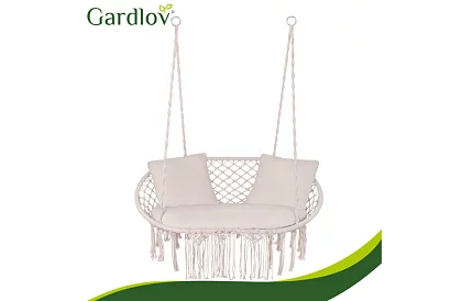 Huśtawka ogrodowa dwuosobowa z poduszkami - do 300 kg