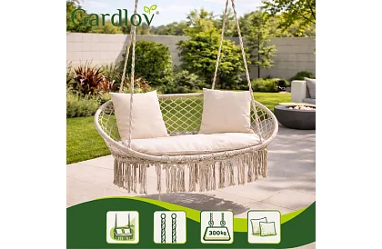 Huśtawka ogrodowa dwuosobowa z poduszkami - do 300 kg