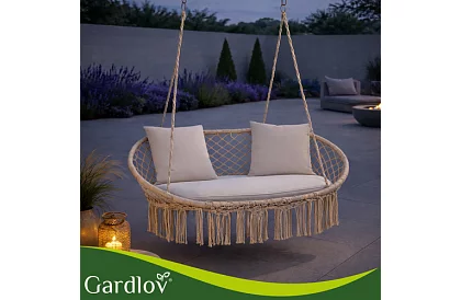 Huśtawka ogrodowa dwuosobowa z poduszkami - do 300 kg