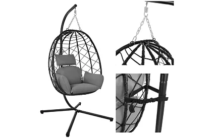 Huśtawka ogrodowa z poduszką – fotel wiszący do 150 kg