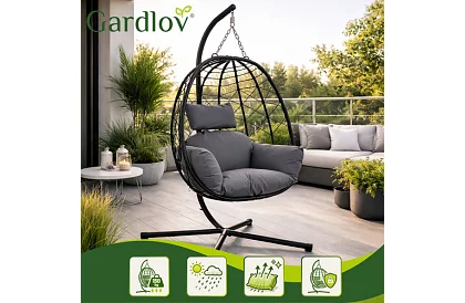 Huśtawka ogrodowa z poduszką – fotel wiszący do 150 kg