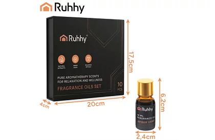 Zestaw olejków eterycznych, 10 zapachów – 10 sztuk po 10 ml