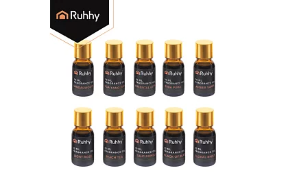 Zestaw olejków eterycznych, 10 zapachów – 10 sztuk po 10 ml