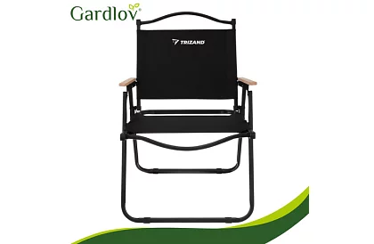 Fotel ogrodowy składany czarny – nośność 120 kg