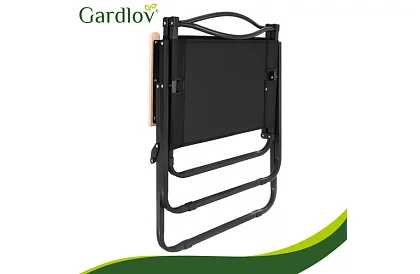 Fotel ogrodowy składany czarny – nośność 120 kg