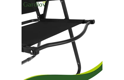 Fotel ogrodowy składany czarny – nośność 120 kg