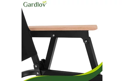 Fotel ogrodowy składany czarny – nośność 120 kg