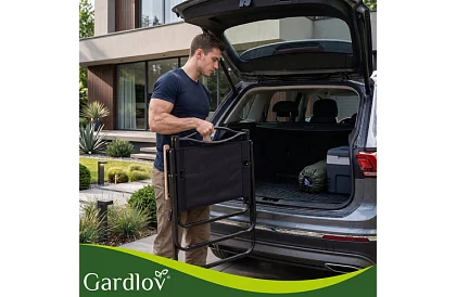 Fotel ogrodowy składany czarny – nośność 120 kg