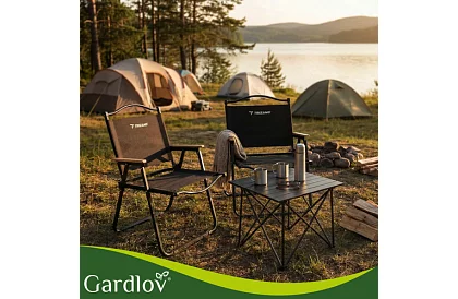 Fotel ogrodowy składany czarny – nośność 120 kg